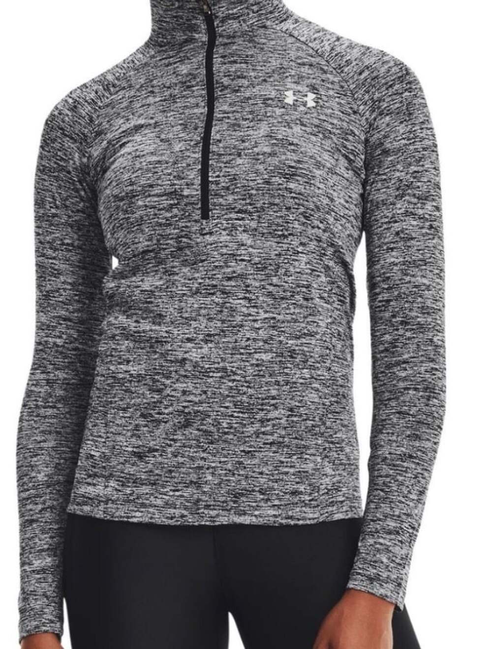 Under Armour Women's Small Tech Twist 1/4 Zip Long-Sleeve Pullover HeatGear Gray